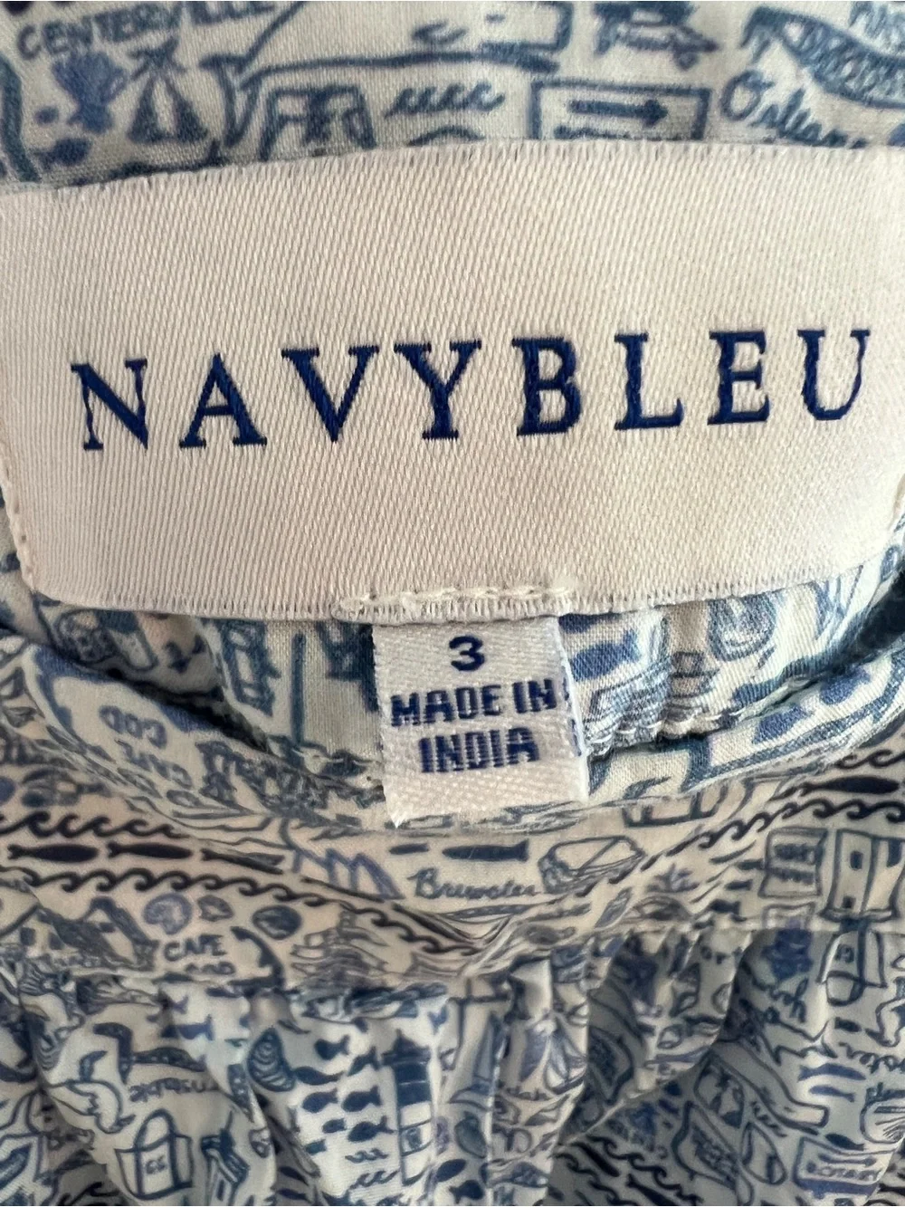 Joy Street Cape Cod Print Navybleu Girls Dress Pockets Coastal Preppy Size 3